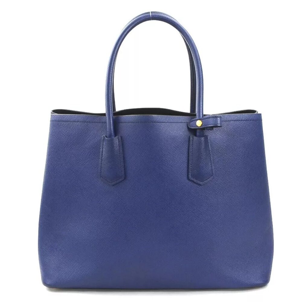 Auth PRADA Handbag Blue Leather - Picture 2 of 14